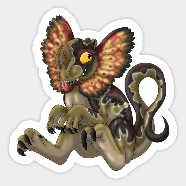 Dilophosaurus: Default Sticker by spyroid101